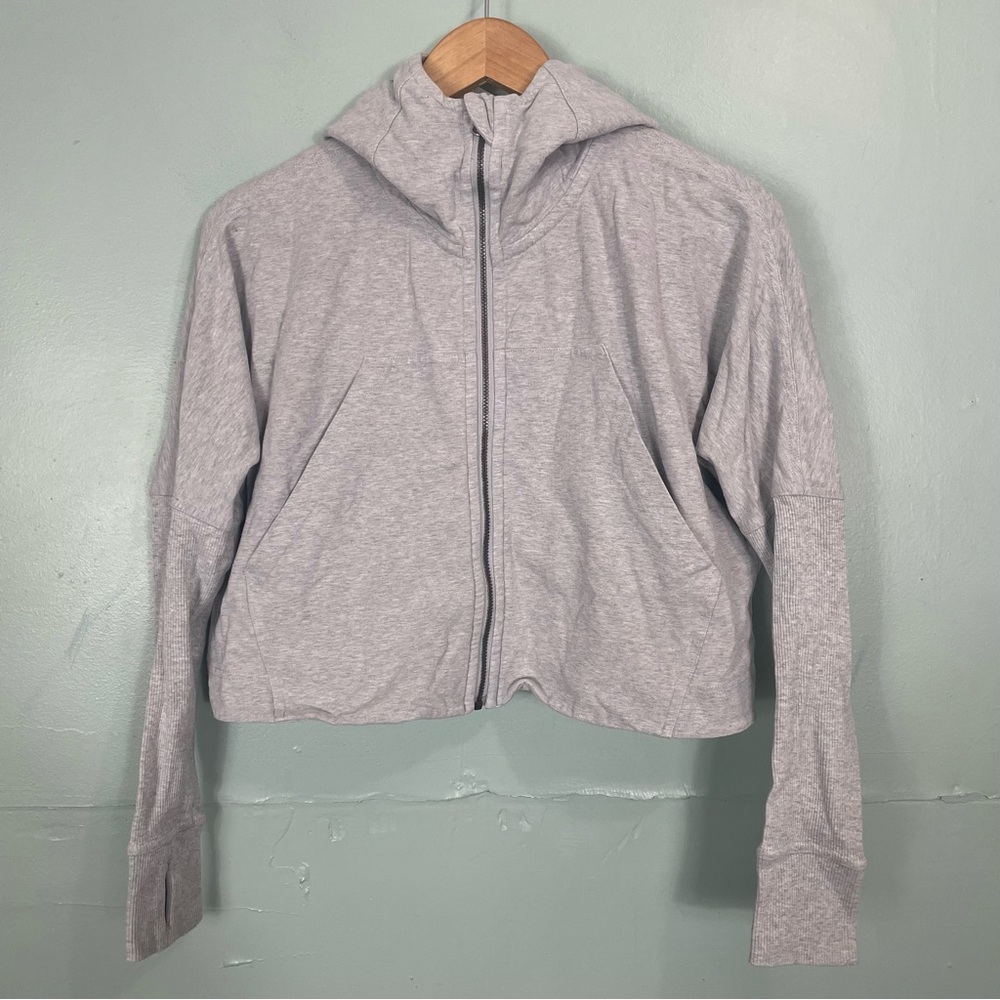 Lululemon Full Zip Up Hoodie Grey Cropped Oversized Women Small